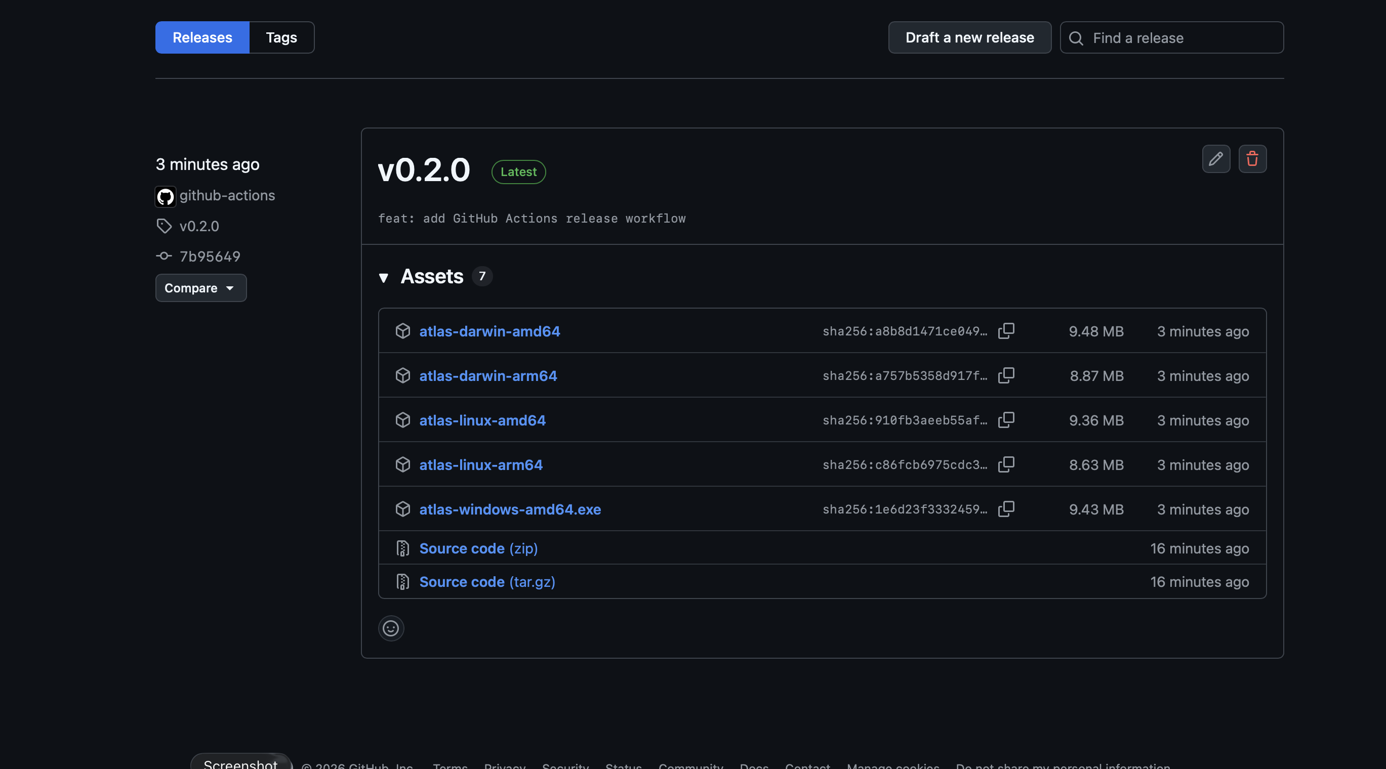GitHub Actions workflow completing cross-platform release builds